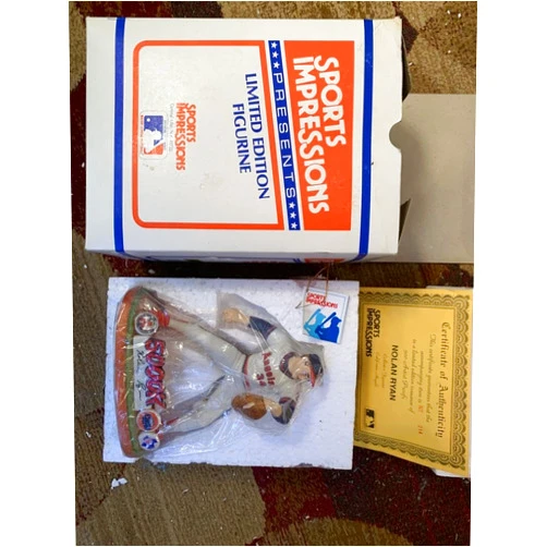 Generic 1990 Nolan Ryan Sports Impressions Figurine Action Figure Statue Baseball COA ARTIST PROOF 5000 K Strikeouts Ryan's Express New In Box 1 of 500 Made Angels