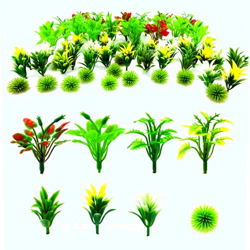 SaktopDeco 120 PCS Miniature Trees Diorama Trees Mini Tree Plant Tree Model Cake Topper Plastic Trees Fairy Garden Supplies Railroad Scenery