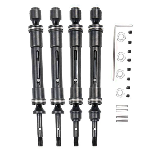 MORLORDY 4Pcs Front & Rear CVD Drive Shafts Harden Steel Axle Shafts for 1/10 TRX Slash 4X4 Rustler Stampede 4WD VXL RC Truck Upgrade Parts