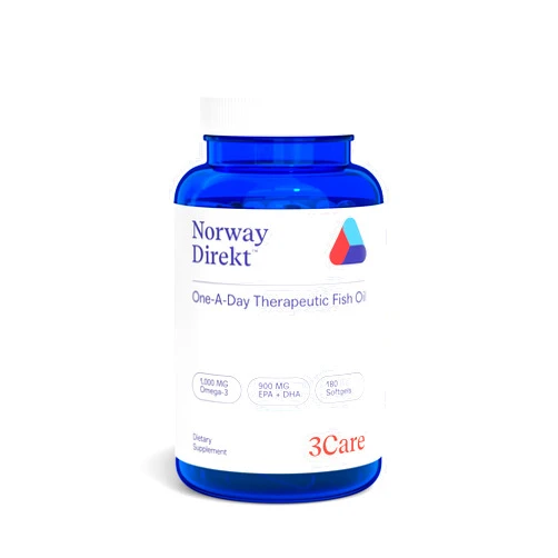 3Care Therapeutics Norway Direkt Omega-3 Fish Oil 2,000mg of Omega-3 per 2 softgel| 1060mg EPA, 740mg DHA (2 Soft-Gel Serving) Pharmaceutical Grade (180 Softgels)