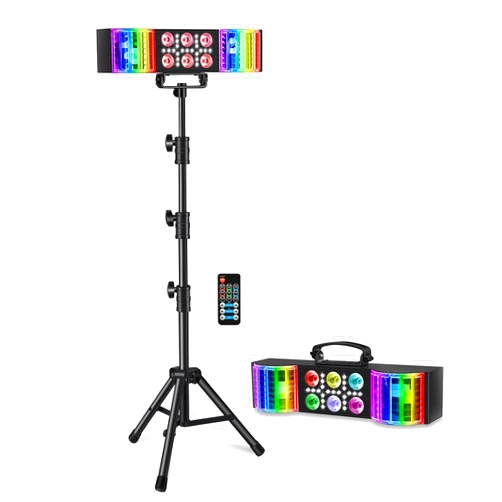 Telbum DJ Lights with Stand, 3-in-1 Party Bar Light Set, Sound Activated DJ Gig Lights for Parties, LED DJ Lighting Package Remote Control, for Band Booth Stage Wedding Disco Christmas Birthday Gift