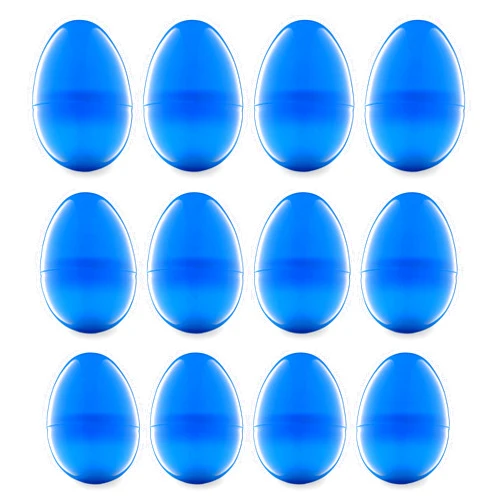 Entervending Easter Eggs 3” - Blue Color Bright Fillable Easter Eggs – 12 pcs - Easter Basket Stuffers - Empty Large Enough to Hold Toy and Candy - Plastic Easter Eggs Filler Bulk - Egg Hunt Kids Surprise