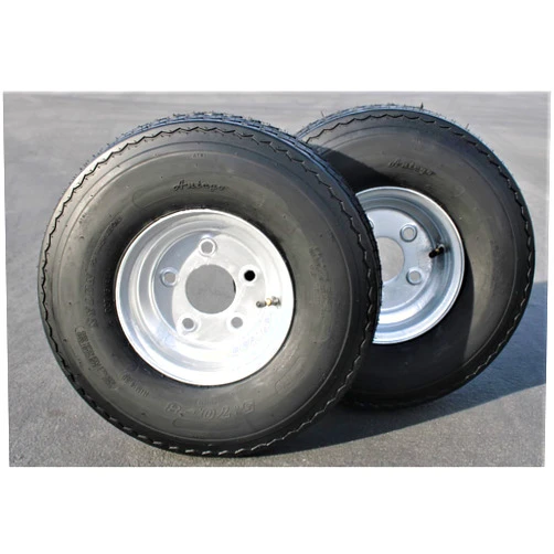 Antego Tire & Wheel 2-Pack Antego Trailer Tire On Rim 570-8 5.70-8 Load C 5 Lug Galvanized Wheel