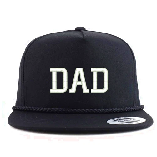 Trendy Apparel Shop Dad Embroidered 5 Panel Flatbill Braid Snapback Golf Cap