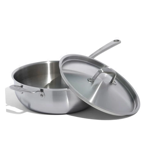 Made In Cookware - 5 Quart Stainless Steel Saucier Pan - 5 Ply Stainless Clad - Professional Cookware - Crafted in Italy - Induction Compatible