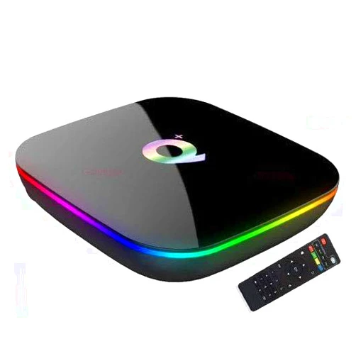 GimeBox Android 10.0 TV Box 4GB RAM 32GB ROM Q Box QPLUS Quad-Core Cortex-A53 64 Bits Support 2.4GHz WiFi 4K 3D Ultra HD H.265,USB 3.0 Smart TV Box