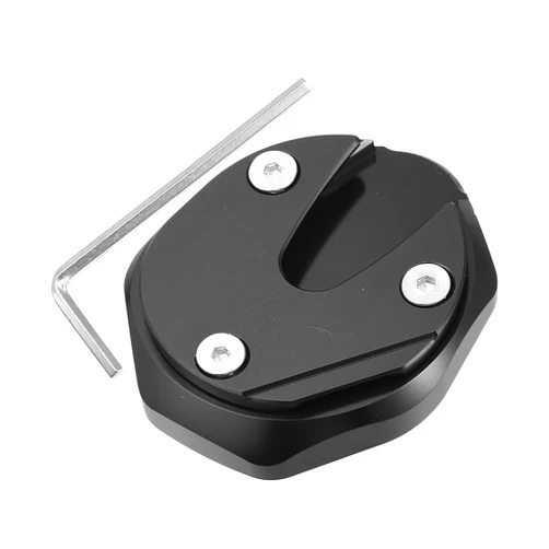 uxcell 1 Set Motorcycle Kickstand Extension Enlarger Pad Side Stand Support Plate Black for Honda DAX ST125