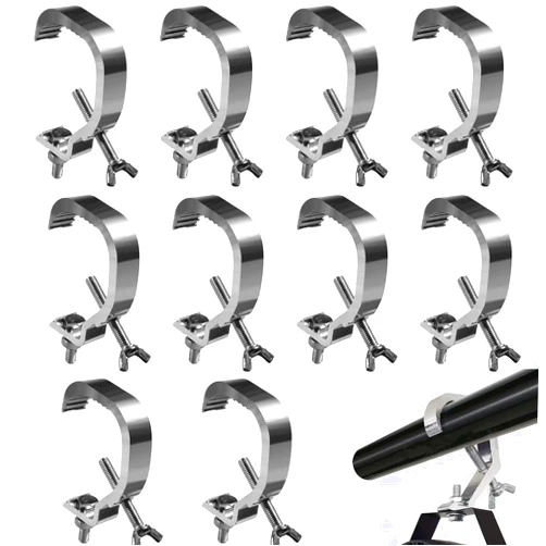 YEUIKERR 10 Pack Truss Clamp 1.18-2 Inch Stage Light Clamps Hook, Fit for 30-50 mm OD Tube/Pipe, Aluminum Alloy Lights Truss C Clamp for DJ Lighting Par Lights Spot Lights, Load Capacity 55 LB
