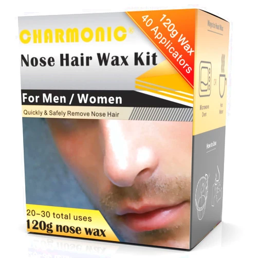 Charmonic 120g Wax Nose Wax Kit, Nose Hair Wax Kit with 40 Applicators, Quick & Painless Nose Waxing Kit for Men and Women, Nose Hair Remover Kits Used 20 Times Usage