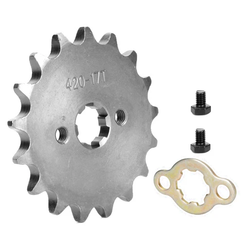 WEIYINGSI Motorcycle Front Engine Sprocket 420-17T 17MM, Dirt Bike Sprocket for 50cc 70cc 90cc 110cc 125cc Dirt Pit Bike Mini ATV 4 Wheeler Moped Go Kart Quads