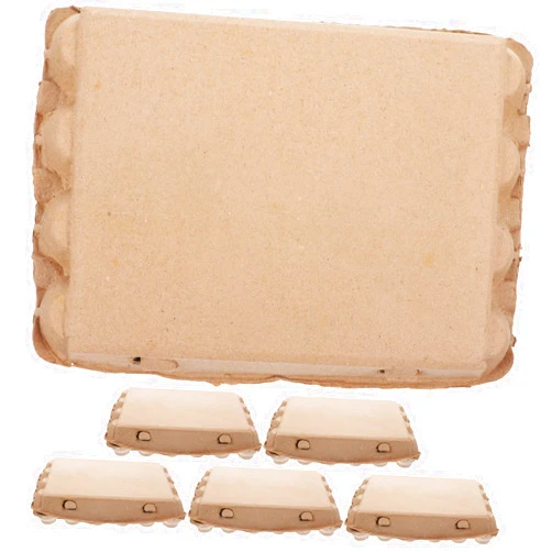 Zerodeko 6Pcs egg tray can organizer for fridge egg holder trays Egg Carton Trays empty egg cartons egg dispenser rack farm egg holder egg storer egg filler Kraft pulp kraft paper egg plate