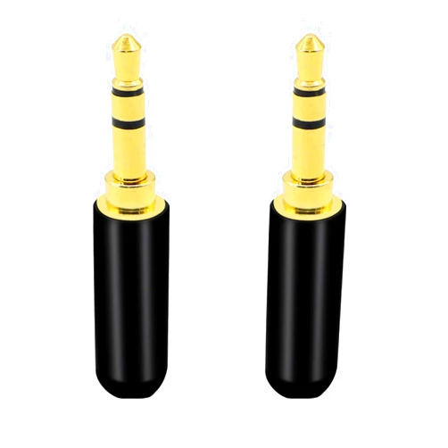 PNGKNYOCN 3.5mm Audio Soldering Plug, 3.5mm 3 Pole Gold Plated DIY Audio Cable Replacement Terminal Connector for Repair and Replace DIY Stereo Headphones(2-Pack)