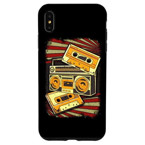 Funny BoomBox Tees Vintage 80's Music Lover iPhone XS Max Retro Vintage Boombox 80's Music Old School Radio Boombox Case