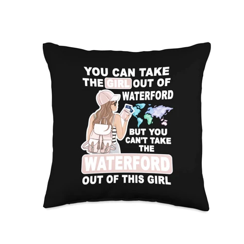 Waterford Home City - Waterford Outfits & Designs Cool City-Proud Waterford Girl Throw Pillow, 16x16, Multicolor