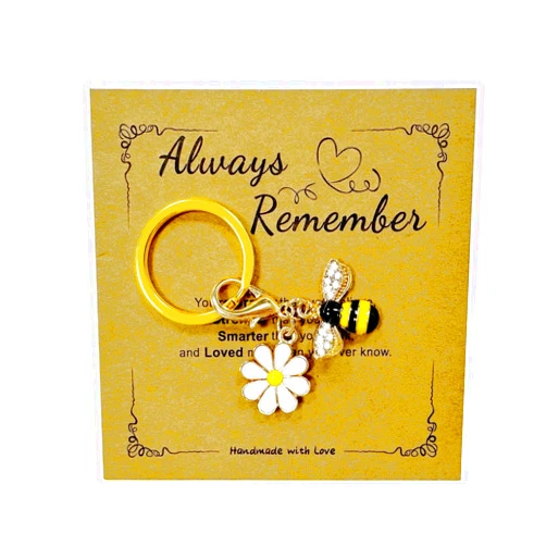 DDTKZC Keychain Sunflower Bee Bag Charms Purse,Key Chains-Car Keyrings Womens Cute,Ieather Backpack/handbag Pendant