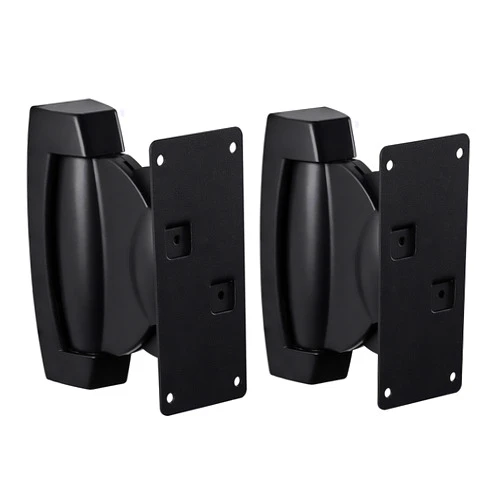 Mount-It! Heavy-Duty Speaker Wall Mount, Universal Adjustable Design for Bookshelf, Large or Small Speakers, 1 Pair, 22 Lbs Capacity, Black