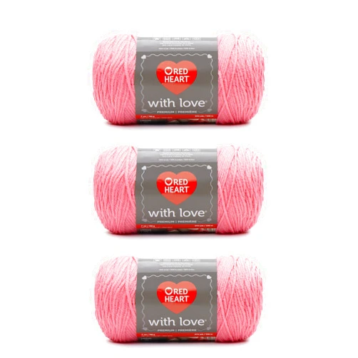 Red Heart with Love Bubblegum Yarn - 3 Pack of 198g/7oz - Acrylic - 4 Medium (Worsted) - 370 Yards - Knitting/Crochet
