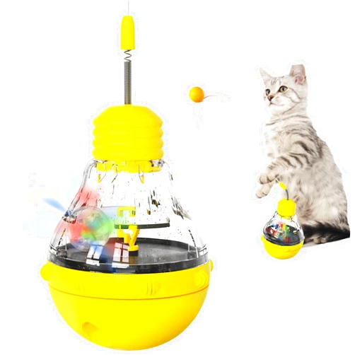 YUDANSI Interactive Cat Toys for Indoor Cats | Cat Toy Combining Teaser Wand, Glowing Ball, Spinning Bulb | Engaging Tumbler Design Toys Exercise and Boredom Relief | Gift for Cat Adult or Kitten