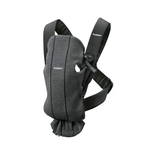 BabyBjörn Baby Carrier Mini, Charcoal Gray, 3D Jersey | Infant Carrier (7-25 lbs), Ergonomic, Easy-to-Use