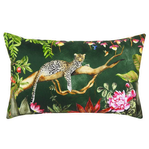 EVANS LICHFIELD Leopard Outdoor Cushion Cover (One Size) (Forest)