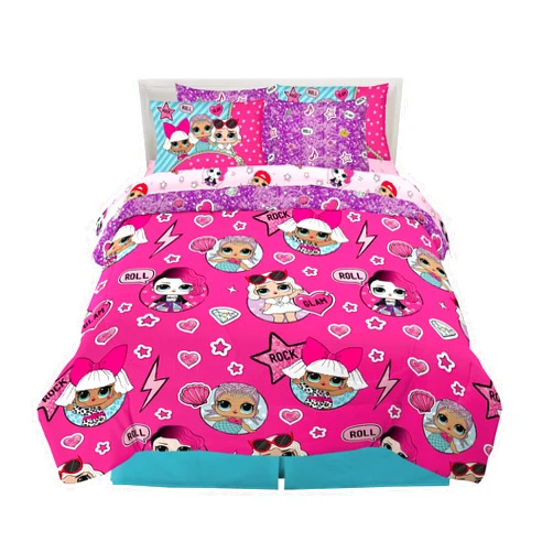 Franco LOL Surprise! Bedding Super Soft Comforter and Sheet Set with Sham, 7 Piece Queen Size, (Official Licensed Product)