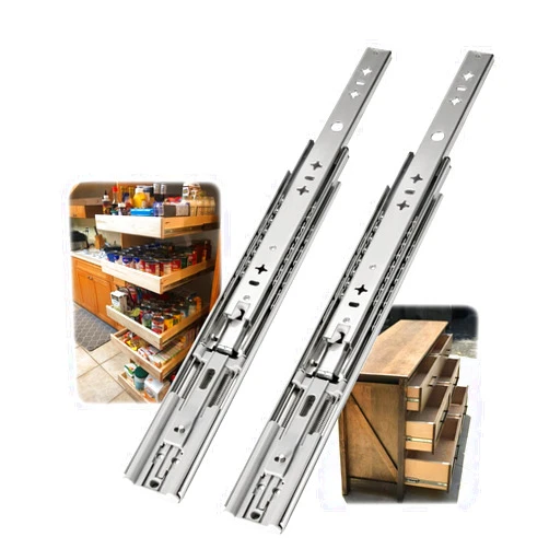 YIFEIWSHH Drawer Runners,Drawer Slide track, Soft Close Drawer Slides 30 Inch - Self-close Heavy Duty Slide - Cabinet - 3 Folds Full Extension Ball Bearing Slides - Detachable(600mm(24 inch))