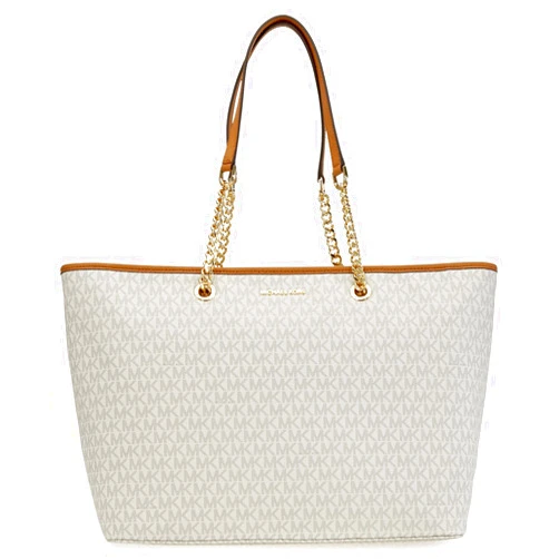 Michael Michael Kors Michael Kors Jet Set Travel Chain Signature Tz Tote Vanilla