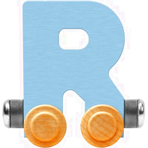 Maple Landmark NameTrain Pastel Letter Car R - Made in USA (Blue)