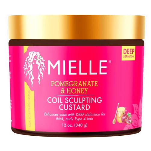 Mielle Organics Pomegranate & Honey Sculpting Custard, Natural Styling Cream Plus Moisture, For Curl, Wave, & Coil Definition for Natural or Relaxed Type 4 Hair, 12-Fluid Ounces
