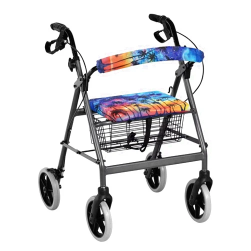 Maiyoinou Hawaiian Palm Tree Walker Accessories Rollator Seat and Back Rest Covers 2 Pieces Lightweight Elastic Band Rollator Seat Cushion Back Bar Cover Set with Nylon Buckle