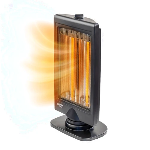 Comfort Zone Oscillating Portable Space Heater, Flat Panel, Halogen, Infrared, Electric, Adjustable Tilt, Overheat Sensor, Stay-Cool, & Tip-Over Switch, Ideal for Home, Bedroom, & Office, 800W, CZHTV9