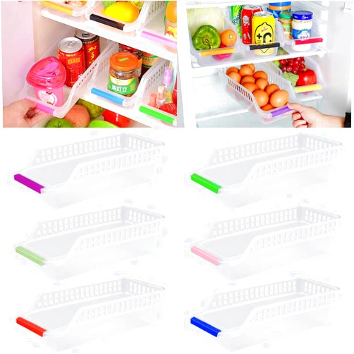 JRing Fridge Organizer Bins, Storage Basket Food Collecting Containers for Kitchen, Countertops, Cabinets and pantry organization and storage (6 Pack, Random Color)
