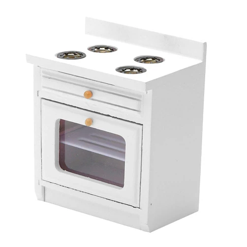 Almencla 1:12 Dollhouse Miniature Kitchen Full Deluxe Birch Wood Kitchen Cooking Cabinet