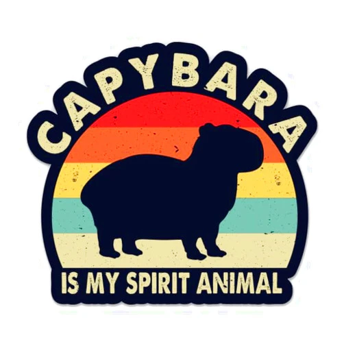Sticker Mine Capybara is My Spirit Animal Stickers - 2 Pack - Waterproof Vinyl for Car, Phone, Water Bottle, Laptop - Funny Cute Capybara Decals (2-Pack)