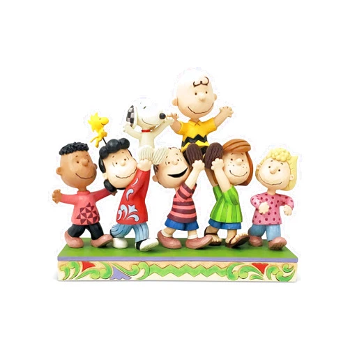Enesco Peanuts by Jim Shore The Gang Grand Celebration Figurine, 7.5 Inch, Multicolor