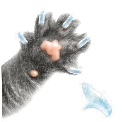 Pretty Claws 60 Piece Soft Nail Caps with Adhesive for Cat Claws - Crystal Clear Medium