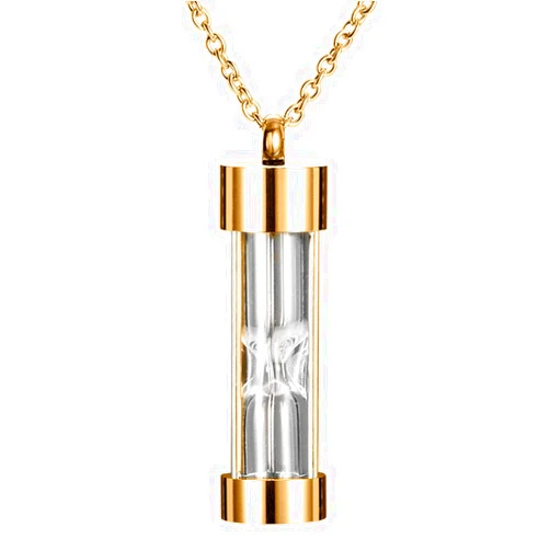 STARTONECO Time Memory Hourglass Glass Cremation Jewelry Urn Necklace for Ashes Urn Jewelry Cremation Jewelry Keepsake Memorial (Glass-Silver)