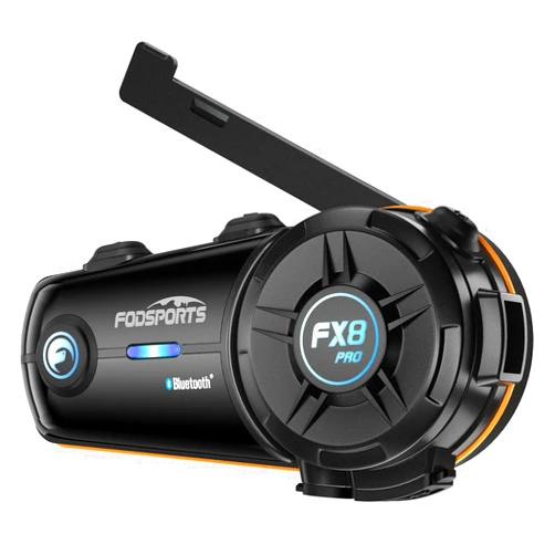 Fodsports FX8 Pro Motorcycle Communication Systems with Customized HRSQS Speakers, Dual-Chip Audio Multitasking, One-Click Fast Pairing, Music Sharing, FM 8 Riders Group Intercom, 1 Pack