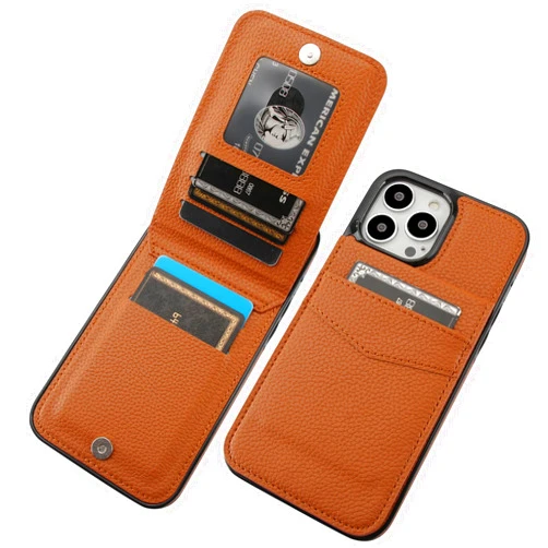 KIHUWEY Compatible with iPhone 13 Pro Max Case Wallet with Credit Card Holder, Premium Leather Magnetic Clasp Kickstand Heavy Duty Protective Cover for iPhone 13 Pro Max 6.7 Inch (Lichee Light Brown)