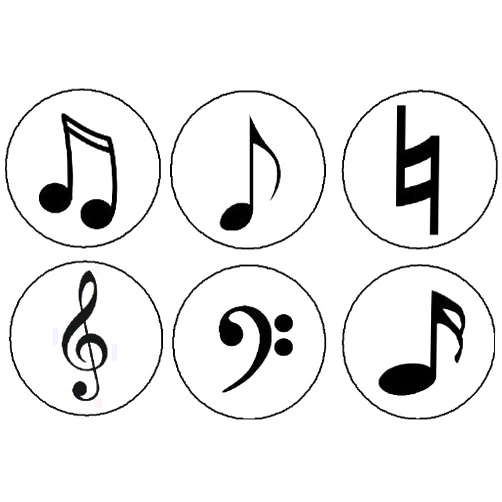 Pawstopia Set of 6 MUSICAL SYMBOLS Magnets - Music Musician Notes Natural Sign Treble Bass Clef Signs