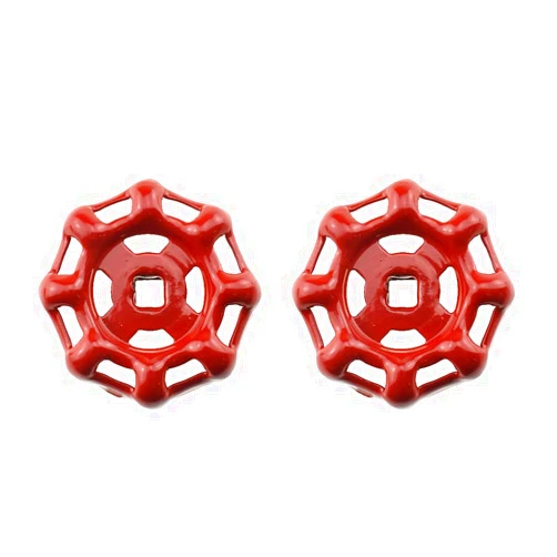 Suguenha Valve Wheel Handle 6x6mm Faucet Round Water Hose Spigot Gate Replacement Outer Diameter 48mm Stainless Steel Paint Cast Red Comfort Open Close Easy Turn Free Rotate Not Easy Fade 2Pcs