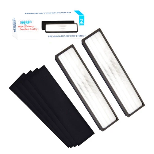 HQRP Filter Kit compatible with InvisiClean IC-7028 4 in 1 Full Size Tower model, 2pcs Cartridge Filters & 4-Pack Carbon Activated Pre-Filters