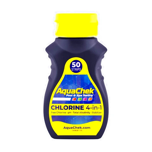AquaChek Yellow 4-in 1 Swimming Pool and Spa Chlorine Test Strips 50ct 511244A ;#G344T3486G 34BG82G304691