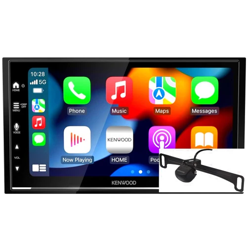 KENWOOD DMX7709S 6.8-Inch Capacitive Touch Screen, Car Stereo, CarPlay and Android Auto, Bluetooth, AM/FM Radio | Plus KENWOOD CMOS-230LP Universal Backup Camera