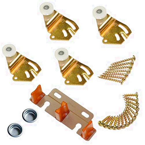 Johnson Hardware Brass-Plated Brown/White Metal by-Pass Part Set 50 pc. - Case of: 1; Each Pack Qty: 25; Total Items Qty: 25