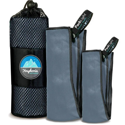 Youphoria Outdoors Traveling Fast Drying Lightweight Camping Towels - 3 Pack