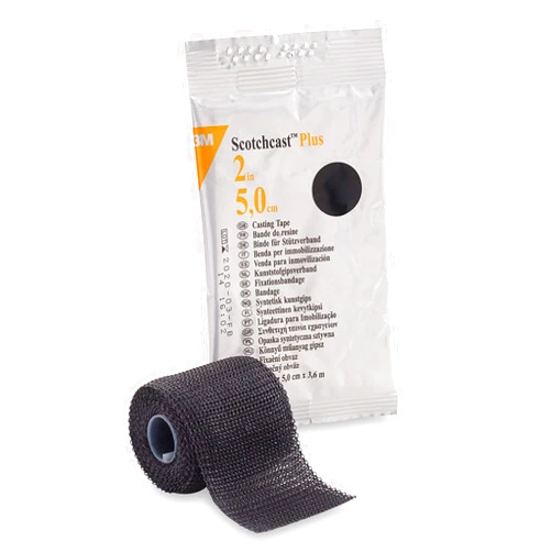 Scotchcast Plus 3M Scotchcast Plus Cast Tape 2 Inch X 12 Foot Fiberglass Black, 82002A - One Roll