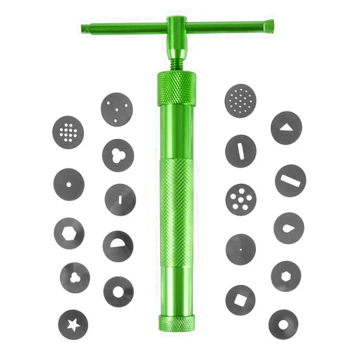 YAMHOHO Stainless Steel Clay Extruder Sugar Paste Extruder Cake Fondant Decorating Tool Set Ceramics & Pottery Clay Extruders Mixers & Presses (Green)