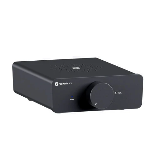 Fosi Audio V3 Stereo Amplifier Home Audio 300 Watts x2 Power TPA3255 Class D Mini Amp 2 Channel Audio Component for Passive Bookshelf Tower Speakers Desktop Home Theater with 32V Power Supply