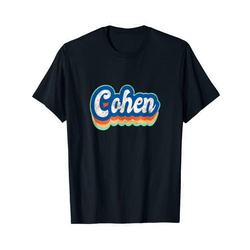Retro Groovy Name Fathers Day outfit For Men Cohen First Name Boy Vintage Style 70s 80s Personalized T-Shirt